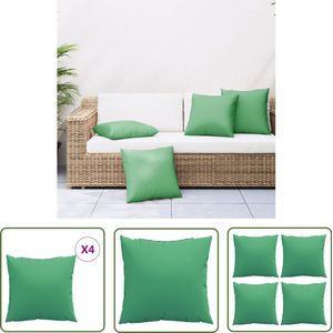 The Living Store Bankkussens 4 st 60x60 cm stof groen - Dynamische Sleutel - Sleutelset - Gereedschap - Mechanica - Drapers Tools