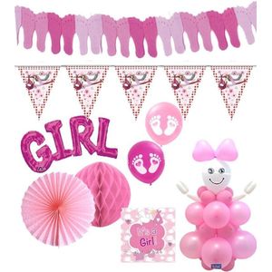 Feest pakket geboorte - babyshower – MEISJE – versiering - 8 delig