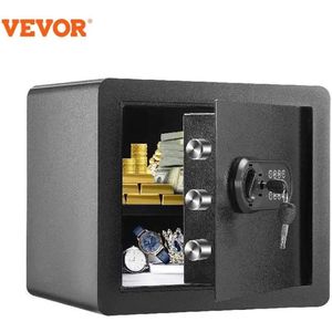 Vevor - Elektronische Kluis - Sleutel - Cijfercombinatie - 30L - 12KG - Zwart - Vuurbestendige Zak - 1.5MM