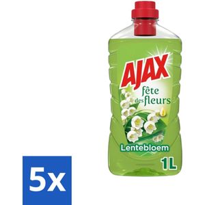Ajax - Allesreiniger - Fête des Fleurs - Lentebloem - Met Essentiële Oliën - 1 L - Bulkverpakking - 5 stuks
