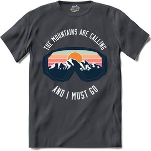 The Mountains Are Calling And I Must Go | Snowboarden - Bier - Winter sport - T-Shirt - Unisex - Mouse Grey - Maat M