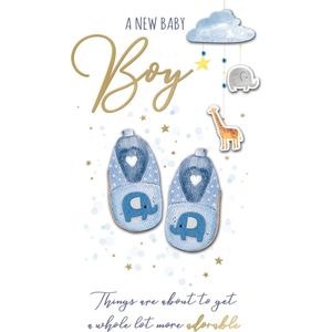 Wenskaart Engels A new baby boy jgs717 merk mourik