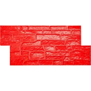 Betonnen Stempelmat, 71 X 30 X 1,5 cm, Polyurethaan Textuur, Naadloze mal voor Leisteen Tegels voor Decoratieve Buitenvloeren, Rood