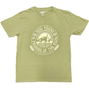 Neil Young - Tractor Seal Heren T-shirt - M - Groen