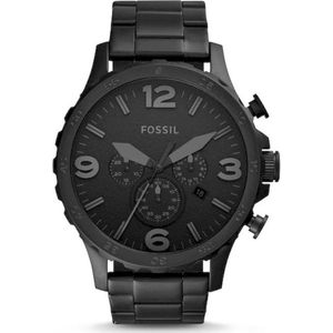 Fossil Nate JR1401 Herenhorloge 50 mm - Zwart