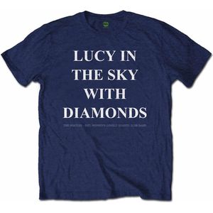 The Beatles - Lucy In The Sky With diamonds Heren T-shirt - XL - Blauw
