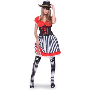 Piraat Jurk Vrouw - 2-delig- Verkleedkleding - Maat L/XL - Carnavalskleding
