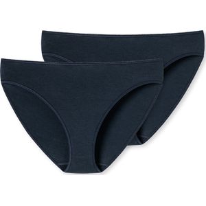 Schiesser Uncover Mini slip - 2 Pack 803 Blue - maat 46 (46) - Dames Volwassenen - Katoen/elastaan/Viscose/Bamboe- 173962-803-46