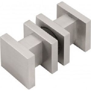 Formani voordeurknop SQUARE vierkant glasdeur 60mm inox mat
