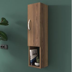 Wandrekken 90x22x18 cm - Houten wandkast met deur - Wandplanken - Meubels Bruin - boekenplanken