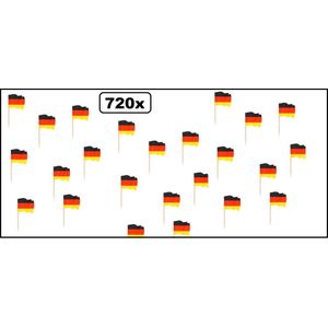 720x Cocktailprikker vlag Duitsland - Cocktail prikker Duits kaas worst tapas snack thema feest oktoberfest landen