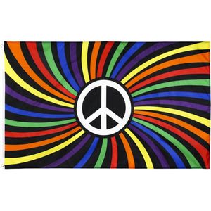Regenboogvlag - Pride Vlag - Gay pride - 90 x 150 cm - Vlaggen - Flag - LGBTQ - Peace - Gestreept - Polyester - multicolor