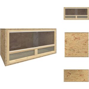 vidaXL Terrarium Reptielenverblijf - 60 x 30 x 30 cm - Bewerkt hout - glas en staal - Hok