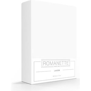 Katoenen Lakens Romanette Wit-240 x 260 cm