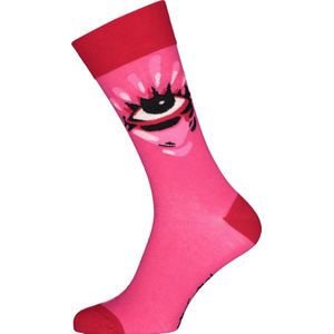 Spiri Ibiza Socks Fire of live - unisex sokken - roze met rood - Maat: 41-46