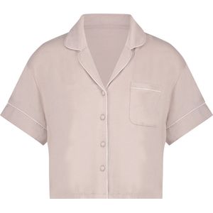 Hunkemöller Dames Nachtmode Jacket Jersey Essential - Beige - maat XS