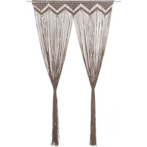 vidaXL - Gordijn - macramé - 140x240 - cm - katoen - taupe