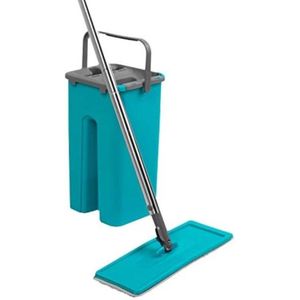Vloermop Met Emmer - Vloermop Met Steel - Praktisch Systeem Voor Grondige Reiniging Van Vloeren