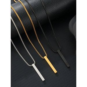 Staaf Ketting - Staafje - Collier - Long Bar - Ketting Dames - Ketting Heren - Cadeau Voor Vrouw - Cadeau Voor Man - Sieraden - Goud - Goudkleurig
