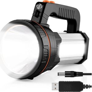 Equivera Militaire Zaklamp - Zaklamp LED Oplaadbaar - Meerdere Standen - Waterdicht - voor Thuis, Kamperen, Noodgevallen