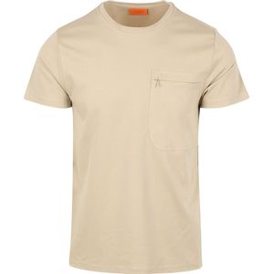 Suitable T-shirt Sonny Pocket Beige - Maat L - Heren - Print T-shirts