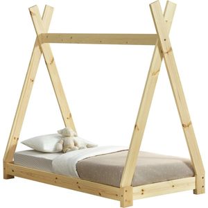 In And OutdoorMatch Kinderbed Abigayle - Tipi - Grenen - Met bedbodem - 70x140 cm - Hout - Jongensbed - Meisjesbed - Leuk Design