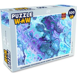 Puzzel Kunst - Golf - Blauw - Psychedelisch - Legpuzzel - Puzzel 500 stukjes