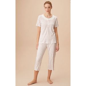 Suwen Capri Pyjama Set Roze Print Maat XL