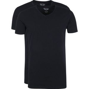 PME Legend - Basic T-shirt 2-Pack V-Hals Zwart - Heren - Maat L - Slim-fit