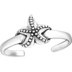 Zilveren teenring zeester | Silver Starfish Toe Ring | Sterling 925 Silver (Echt zilver)