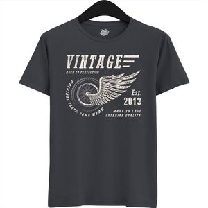 A Vintage Motorcycle Addict Est 2013 | Retro Verjaardag Motor Cadeau Shirt - T-Shirt - Unisex - Mouse Grey - Maat XL