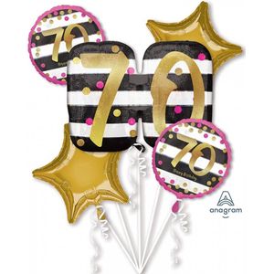 Amscan - Boeket Pink & Gold Milestone 70 Folie Ballon