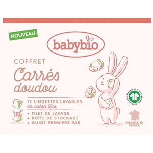 Babybio Carrés Doudou Set van 12 Wasbare Biologisch Katoenen Doekjes
