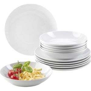 Borden Set Voor 6 Personen - Tafelservies Porselein - 12-Delig borden set 6 person