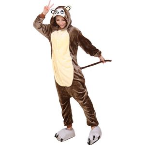 Aap Onesie Apen Pak Kostuum Outfit Huispak Jumpsuit Verkleedpak - Verkleedkleding - Halloween & Carnaval - SnugSquad - Kinderen & Volwassenen - Unisex - Maat S voor Lichaamslengte (146 - 159 cm)