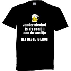 Grappig T-shirt - bier - alcohol - feestje - kermis - carnaval - maat XL