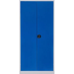 Furni24 archiefkast, met 5 vakken, compleet gemonteerd, 195x92x42cm, stalen vleugeldeurkast, afsluitbare locker, blauw