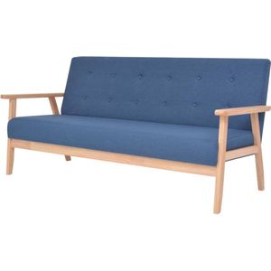 vidaXL Bankstel Blauw 3-delig - Stijlvol & Comfortabel Bankenset - Fauteuils - Sofa - Loungehoek - Woonkamer Meubels - Relaxen - Televisiekijken - Leesstoelen - Modern Design - Blauwwaren