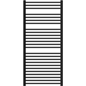 Badkamerradiator Sahara 750x1500 mm zwart mat gebogen met zijaansluiting LuxeBath