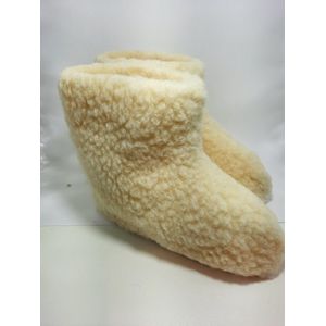 Schapenwollen sloffen Wit/Creme maat 43 100% natuurproduct comfortabele nieuwe luxe sloffen direct leverbaar handgemaakt - sheep - wool - shuffle - woolen slippers - schoen - pantoffels - warmers - slof -