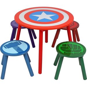 Disney Avengers - Ronde Tafel & 4 Stoelen Set - Jeugdmeubilair