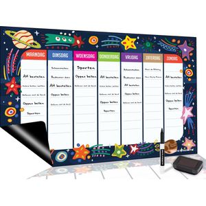Brute Strength - Magnetisch Weekplanner whiteboard (26) - A3 - Planbord - Dagplanner kind  - To Do Planner kinderen