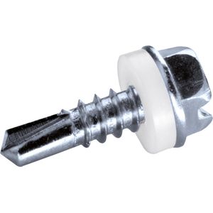 GOEBEL® - 500 x Zeskantkop boorschroeven (Ø x L) 4,2 x 19 mm Staal Verzinkt met PA (Polyamide) Ring DIN7504 L met sleuf - Schroeven - 4010242190