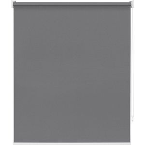 Happyment Modern Rolgordijn Donkergrijs - 100x140cm - Rolgordijnen verduisterend - Luxaflex - Waterafstotend - Isolerend - Zonder of met boren grijs