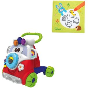 Chicco bundel - Babywalker Happy Hippie - Looptrainer & Babyboekje - Kleuren met water - Seizoenen