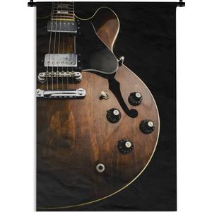 Wandkleed Elektrische gitaar - Een houten elektrische gitaar Wandkleed katoen 60x90 cm - Wandtapijt met foto