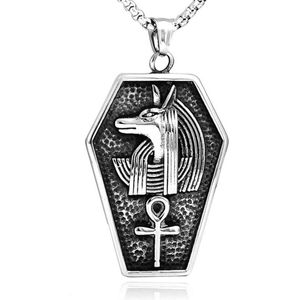 Heren Schakelketting met Zilverkleurige Egyptische Anubis Hanger