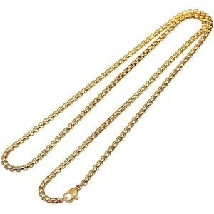 Fako Bijoux® - Schakelketting Staal - RVS - Ronde Venetiaanse Schakel - 2mm - 50cm - Goudkleurig
