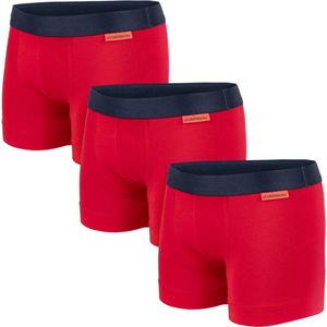 Undiemeister Boxershort - Korte Boxershort jongens - Ondergoed - Onderbroek jongens - Gemaakt van Mellowood - Boxer briefs - Bright Sunrise (Rood) - 3 stuk - 140-148