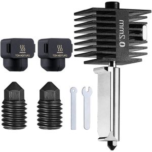 Mini Upgrade Hotend Kit - 3D-printer keramische verwarming met 02 mm 04 mm 06 mm gehard stalen mondstuk en 2 siliconen sokken voor 300 °C hoge temperatuur high-speed druk - geschikt voor Bambu Lab